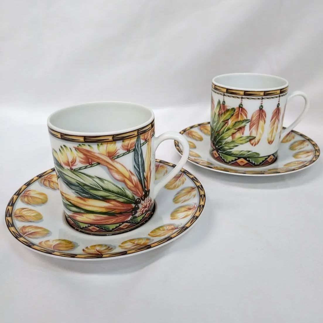 希少】エルメス デミタス コーヒーカップ＆ソーサー 2客セット パッチ 