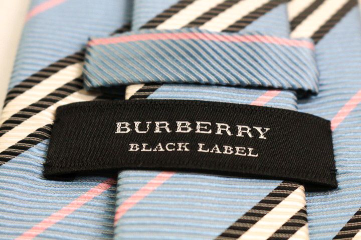 美品 バーバリー ブラックレーベル ネクタイ シルク ストライプ 白系 青 jQVUf1MSzy58hhdgcJXOw8owYRA1nN