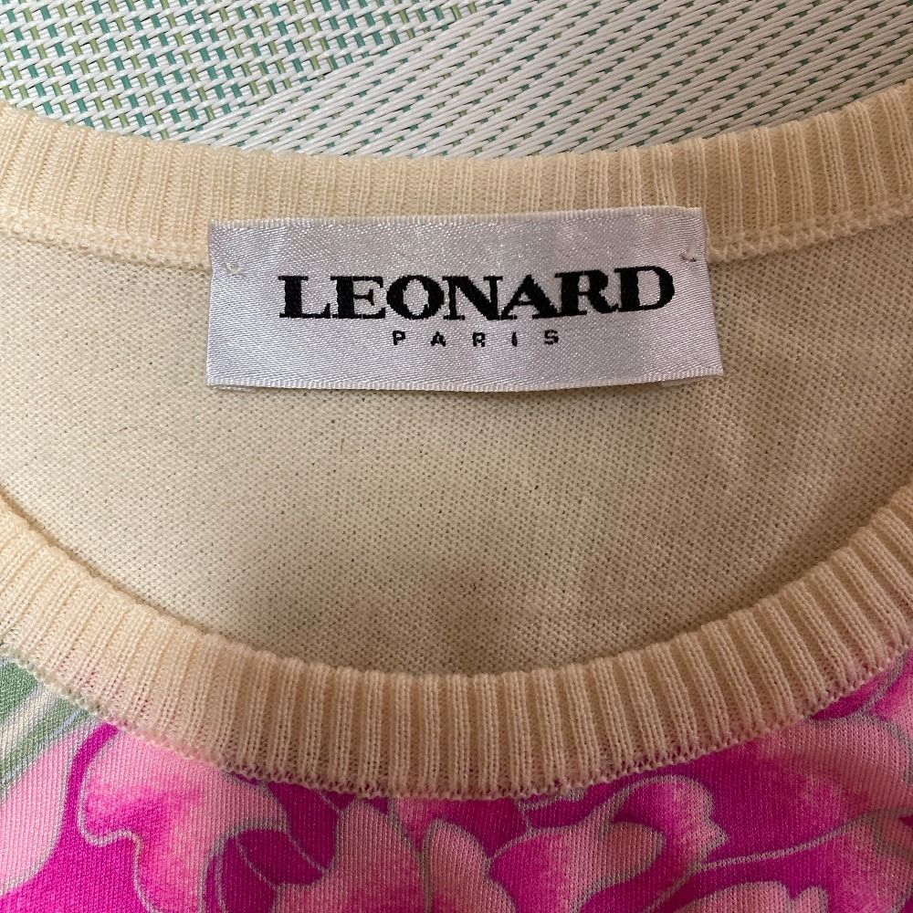 LEONARD PARIS レオナールパリ フラワープリント シルクニット