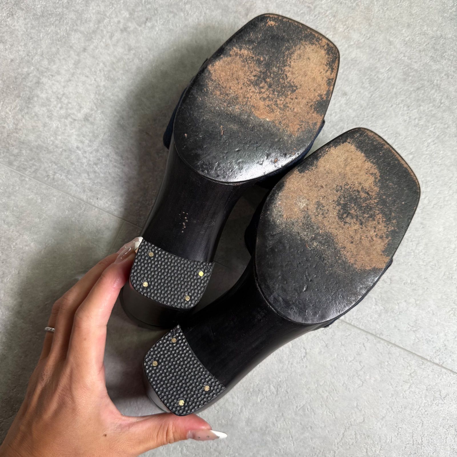 CHANEL シャネル サンダル ミュール ココマーク デニム 36 CHANEL シャネル ココマーク デニムミュール サンダル 箱付き 36C 23cm