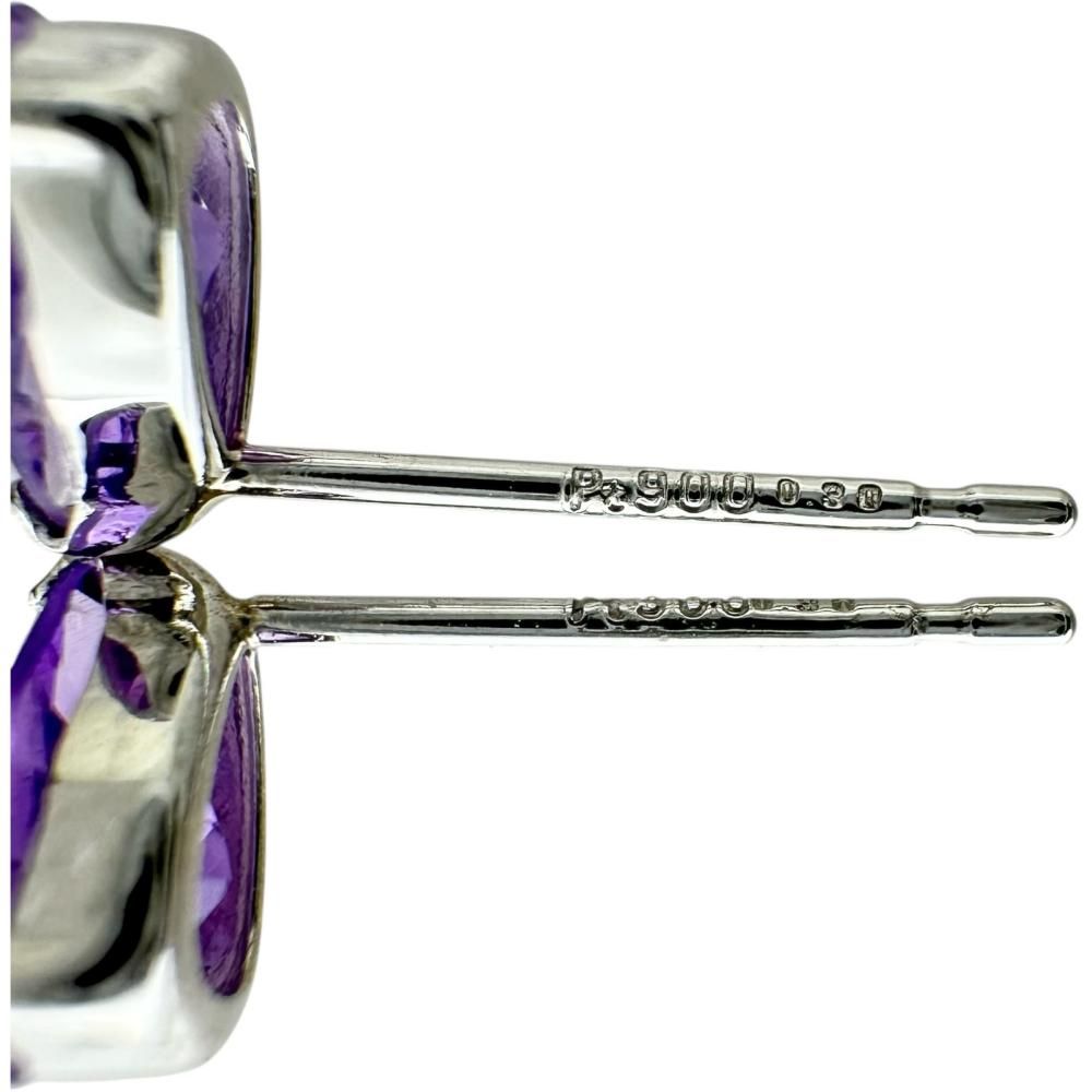 アメジスト 0.30×2 ct ピアス Pt900プラチナ 0.5g レディース