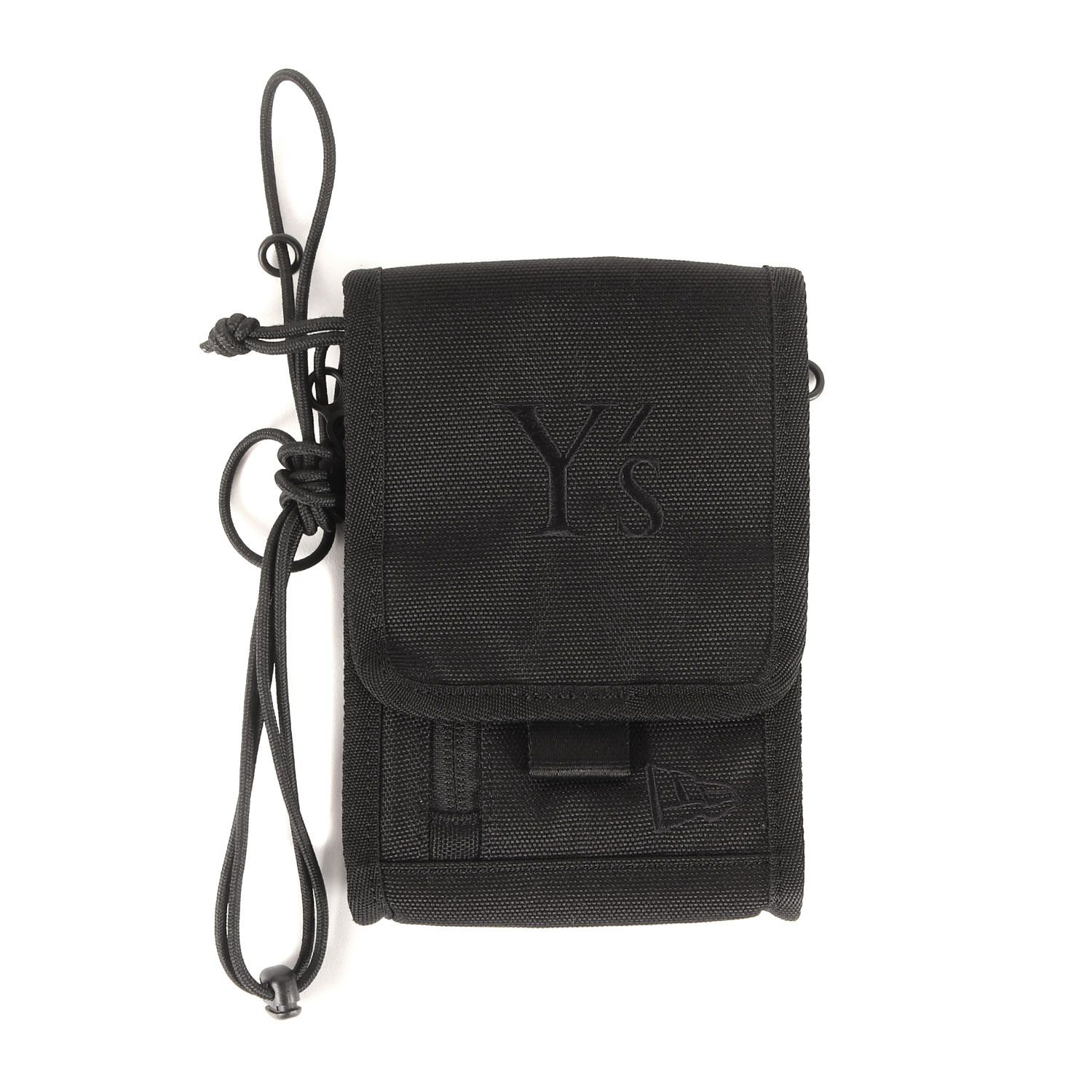 Yohji Yamamoto ヨウジヤマモト ポーチ ブラック 黒 | 24AW NEW ERA Ys ロゴ 刺繍 ネック ポーチ NECK POUCH YO-126-999 | ブランド カバン 小物 メンズ