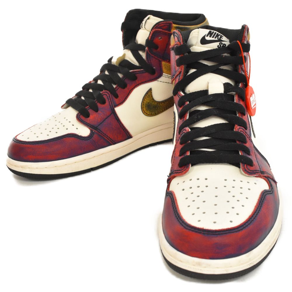 NIKE SB ナイキエスビー AIR JORDAN 1 RETRO HIGH OG DEFIANT LAKERS エアジョーダン1 ハイカットスニーカー ディフィアント レイカーズ シカゴ パープル/レッド US13 CD6578-507