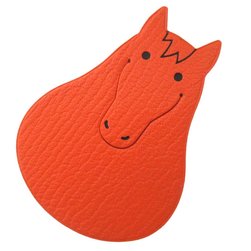 HERMES エルメス ピカブック ホースモチーフ しおり 栞 ブックマーク ブックマーカー オレンジ メンズ レディース 古着