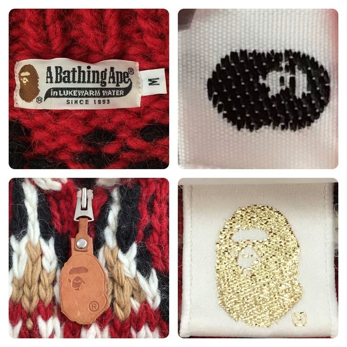 APE HEAD カウチン ニット カーディガン Mサイズ a bathing ape BAPE