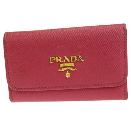 【中古】 プラダ PRADA 6連キーケース サフィアーノ ピンク レザー 08EG911