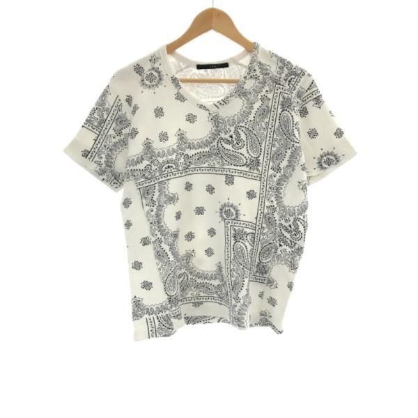 AKMエーケーエムKARAMIJERSEYS/SLEON-TペイズリープリントTシャツホワイトサイズ:Mメンズ