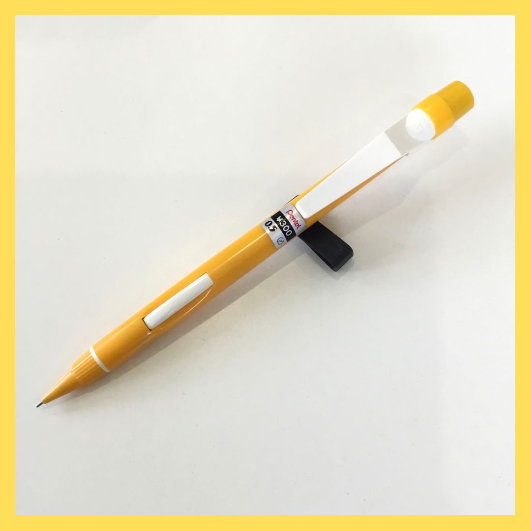 廃盤 新品 Pentel ぺんてる PD335 シャープペンシル 0.5mm (黄) サイド