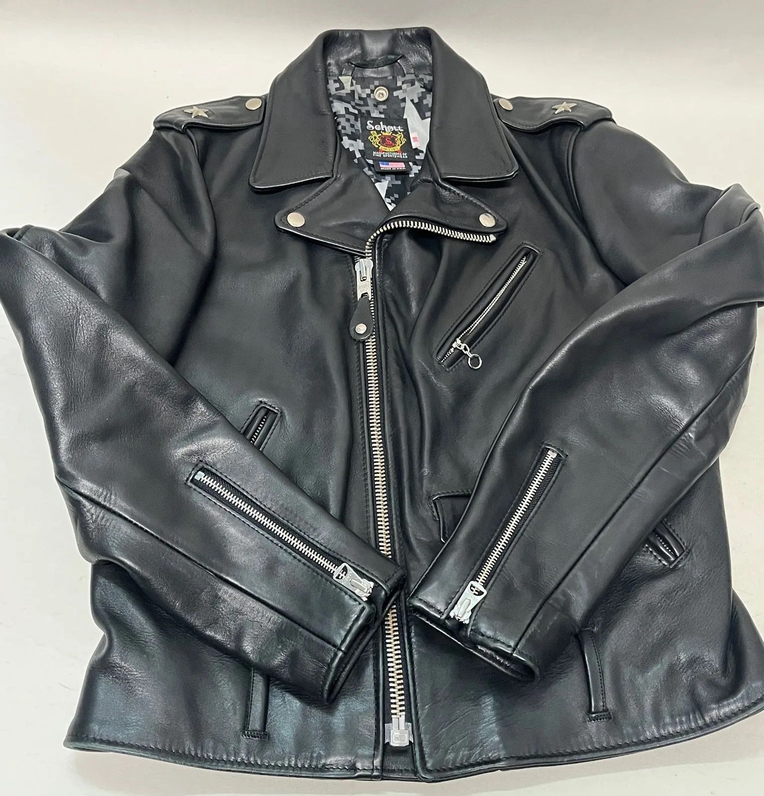 SOPHNET.SCHOTT ワンスターレザーライダースジャケット36牛革15A