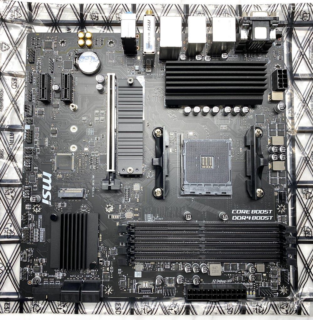 【美品】 MSIマザーボード B550M PRO-VDH M.2ヒートシンク Wi-Fi機能 AMD B550 搭載 MB5033 A0327  0410ML003 0120240408101289