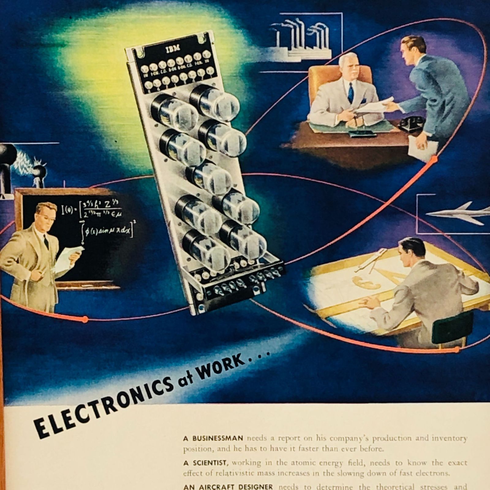 ビンテージ 広告 ポスター 『 アイビーエム (IBM) 』 1950's 額付 オリジナル アメリカ 輸入雑貨 ※当時物 ヴィンテージ  アートフレーム ( AZ1864 ) - メルカリ