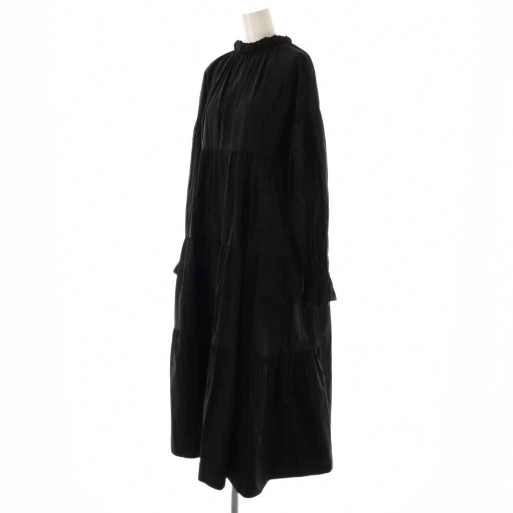 machatt リボンバックティアードドレス ロングワンピース　ブラック マチャット MACHATT リボンバックティアードドレス ワンピース