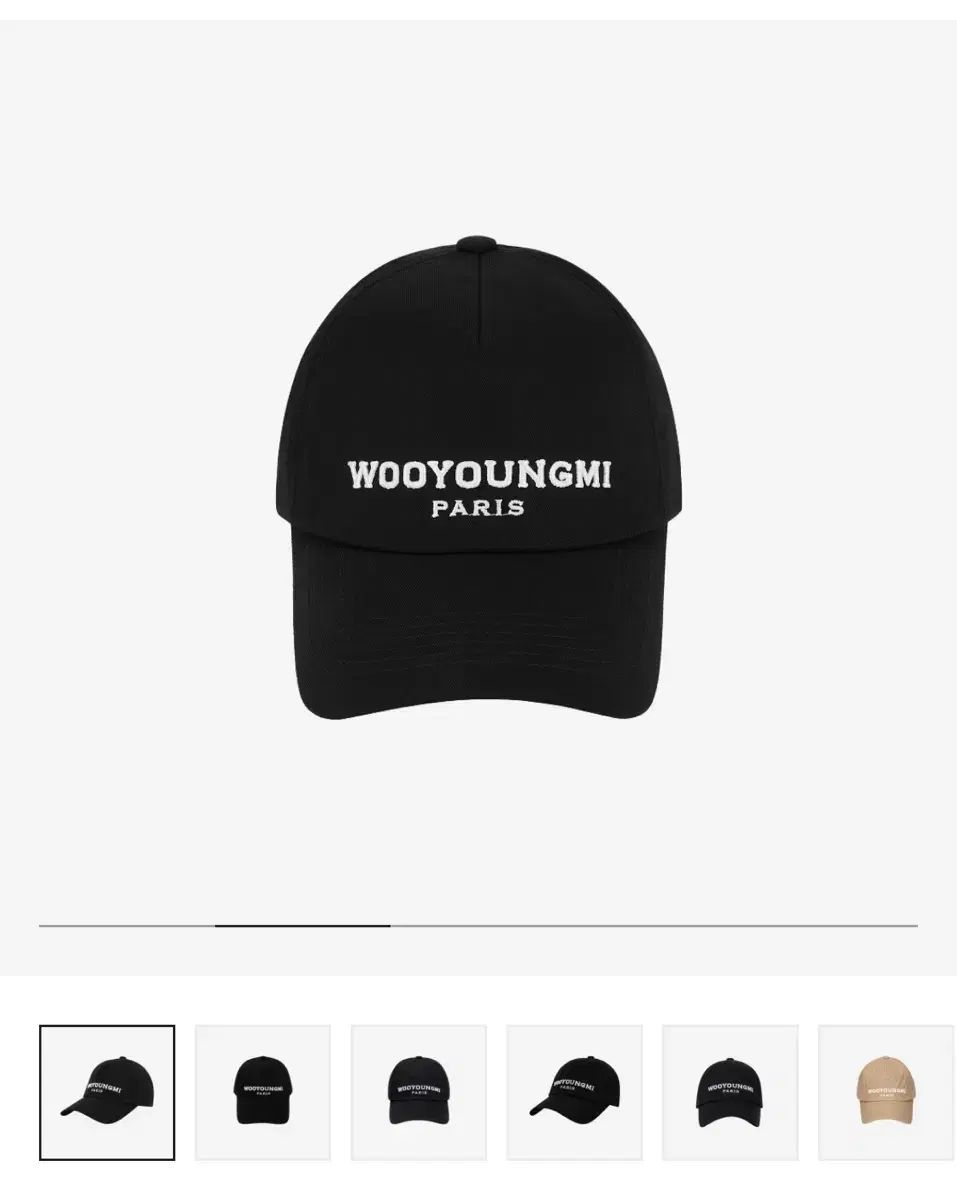 WOOYOUNGMI♦ロゴ入り キャップ ブラック ☆【WOOYOUNGMI】☆White Embroidered Logo Ball Ca.p Black