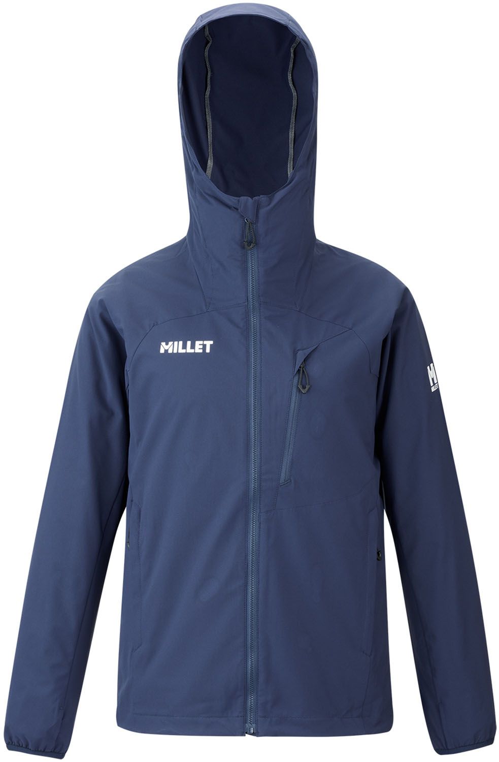 ミレー MILLET アウトドア BIONNASSAY JK W ジャケット ソフトシェル 春夏 アウター 中間着 薄手軽量 ストレッチ性 撥水加工 調整 フード UPF50 サムホール MIV03210 N7317 SAPHIR