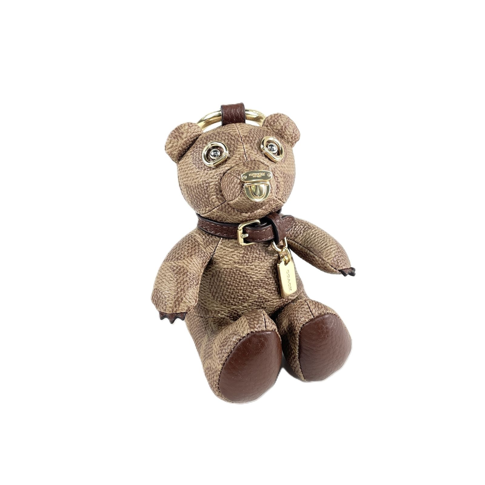 美品、コーチ、COACH、シグネチャー、ベア、チャーム、キンホルダー COACH】コーチ メタル レジン シグネチャー テディ ベアー くま