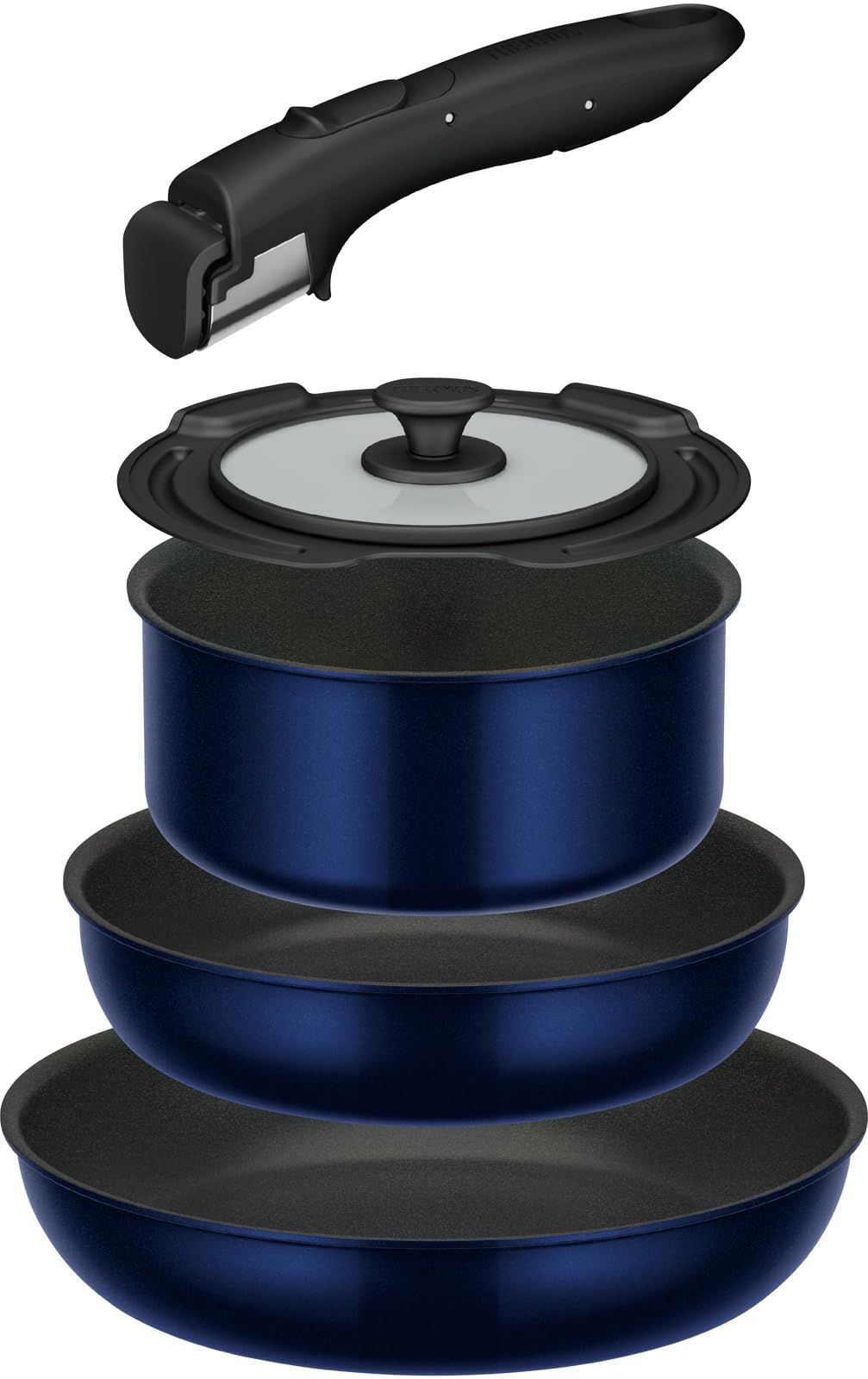 サーモス デュラブルシリーズ 取っ手のとれるフライパン5点セットEA ガス火対応 ディープブルー フライパン・鍋は食洗機対応 KSE-5A DPBL [ディープブルー (ガス火専用)] [5点セット]