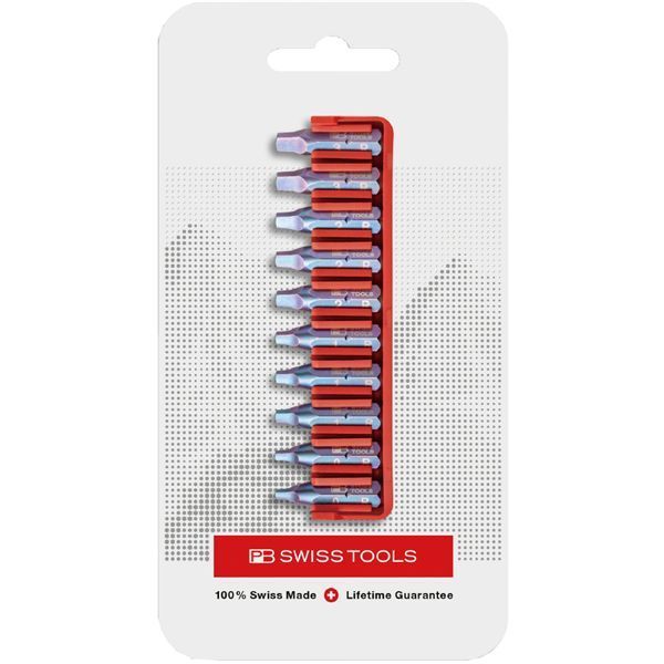 PB SWISS TOOLS ピービースイスツールズ 10本組 ショートタイプ 四角ビットセット ビットホルダー付 パッケージタイプ C6.708CN