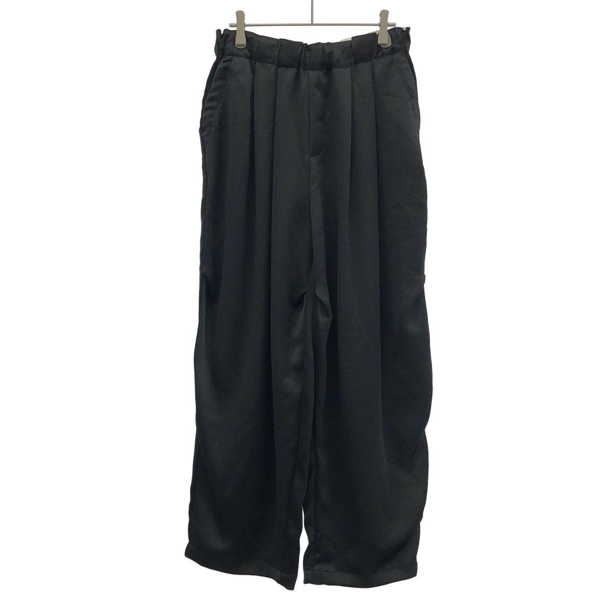 mizuiro ind ミズイロインド 25SS サテンワイドパンツ ブラック 3