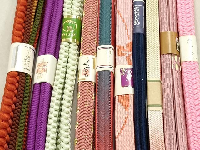 平和屋着物○和装小物 帯締め10本 奈良組 高麗組 京の組紐 手組紐 金糸  