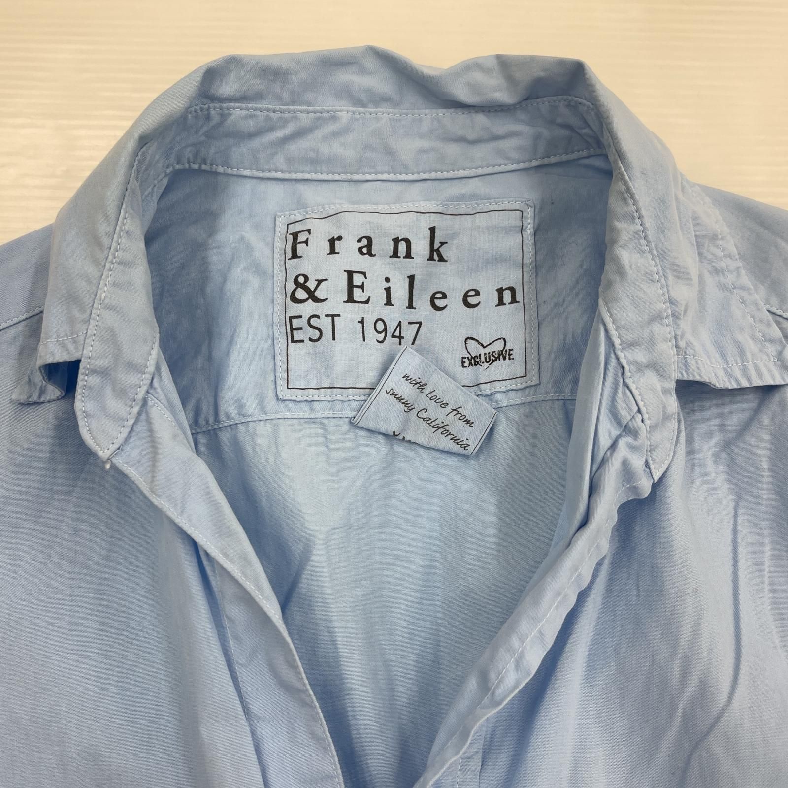 Frank & Eileen ライトブルー 長袖シャツ Frank&Eileen フランクアンドアイリーン オープンカラー長袖