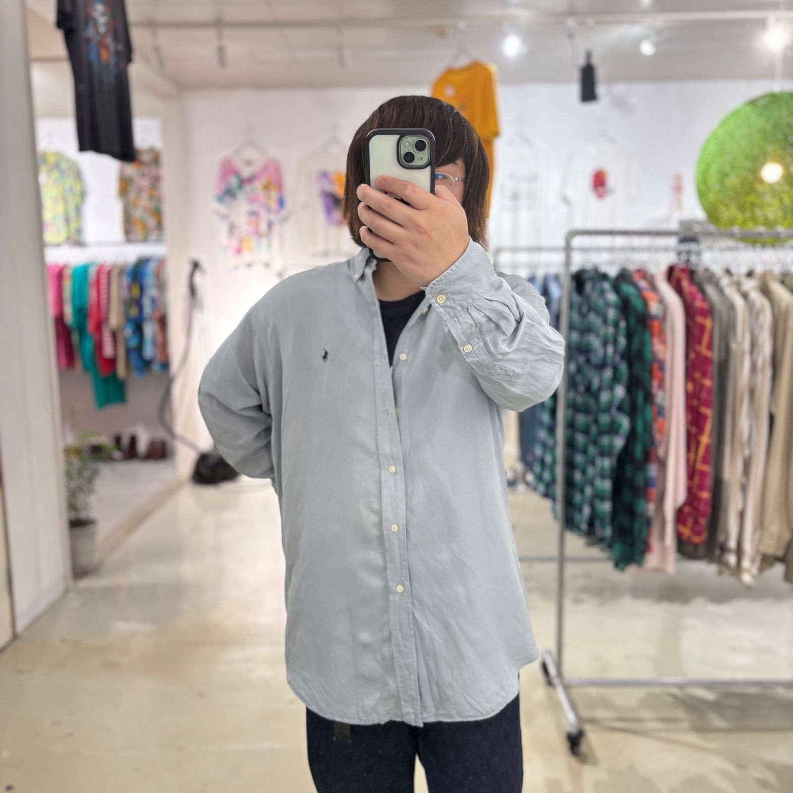 疾風様【90～00sRalphLaurenラルフローレンBLAKE リネンシャツ 72bc1b1f859d1ab3750fc906aab593