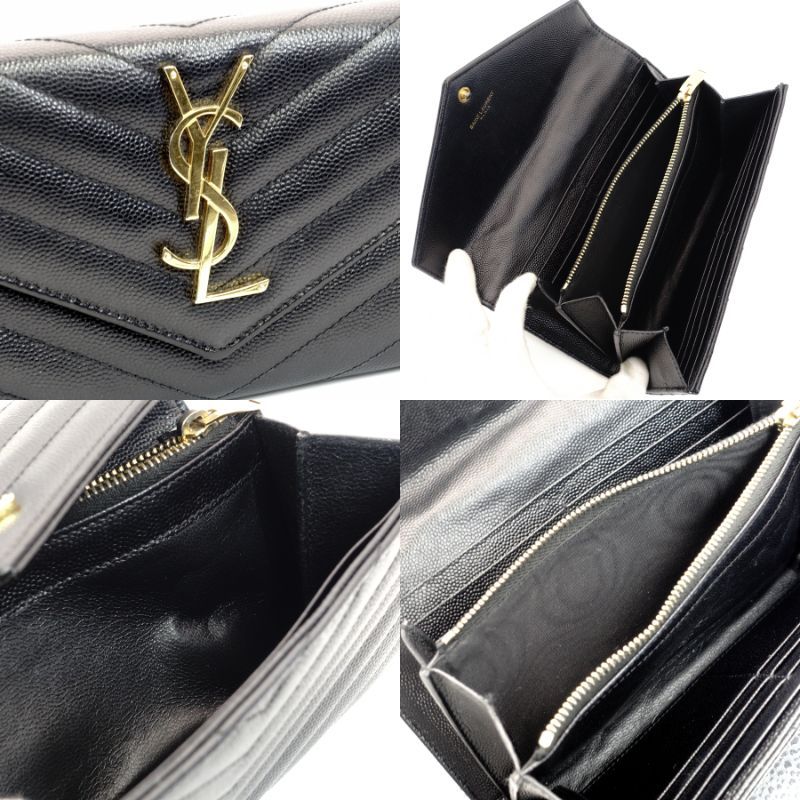 即日発送Yves Saint Laurentサンローラン長財布レザーVステッチ 即日発送Yves Saint Laurentサンローラン長財布レザーVステッチ サン