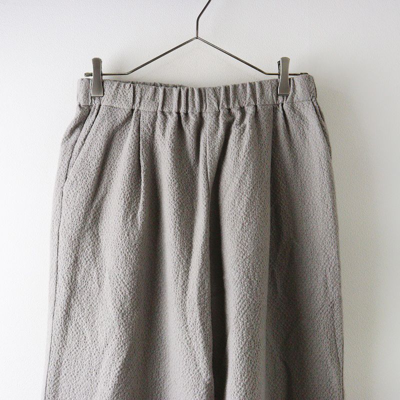 2025AW エヴァムエヴァ evameva E233T158 cotton wool wide pants コットン ウール ワイドパンツ 1｜グレー 2400014610123 WWW_DECORATOM_COM_BR