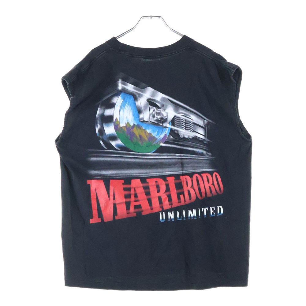 VINTAGE ヴィンテージ 90s MARLBORO RAILROAD POCKET TEE マルボロ レイルロード ポケットTシャツ ノースリーブカットソー ブラック