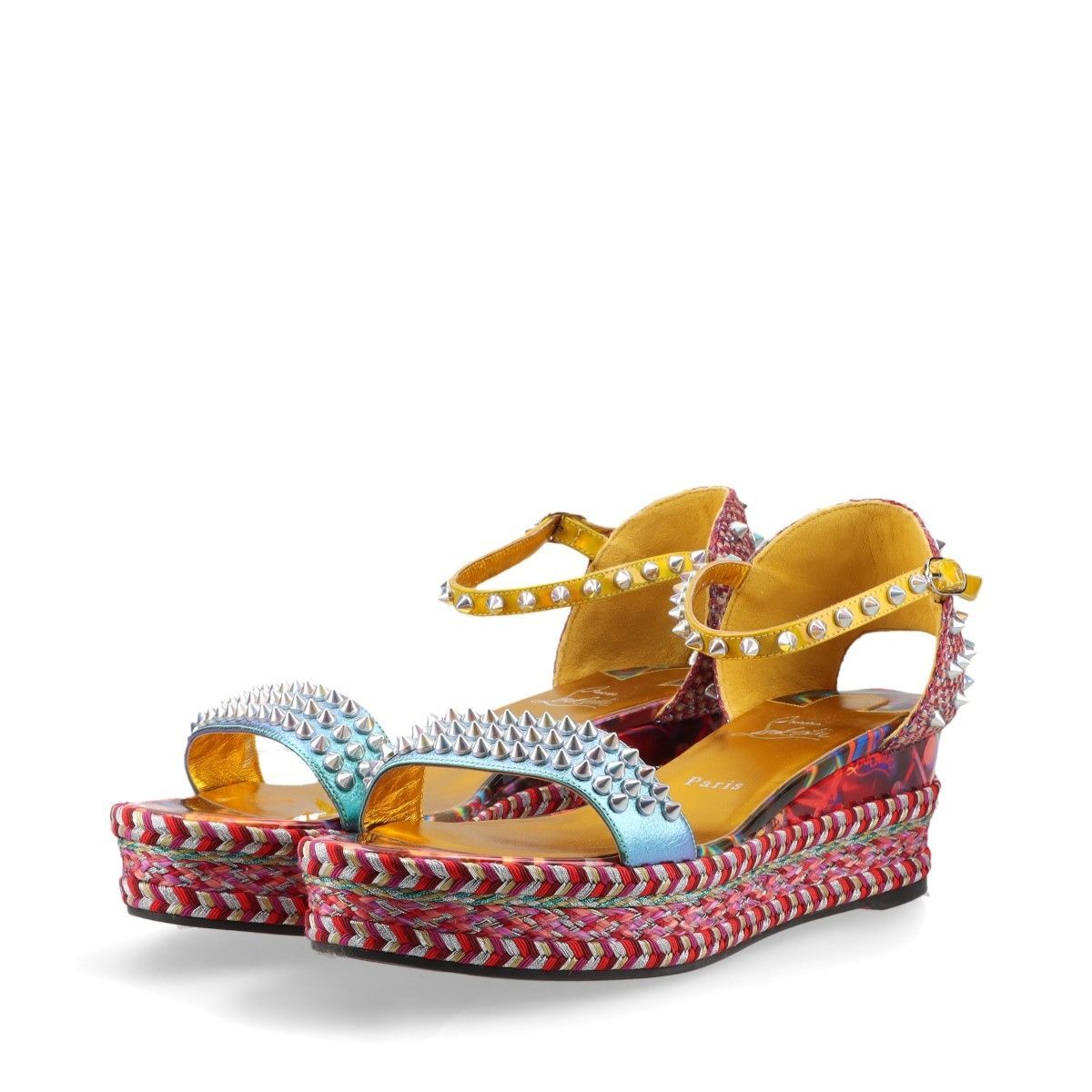 クリスチャンルブタン スタッズ ウェッジソール サンダル Christian