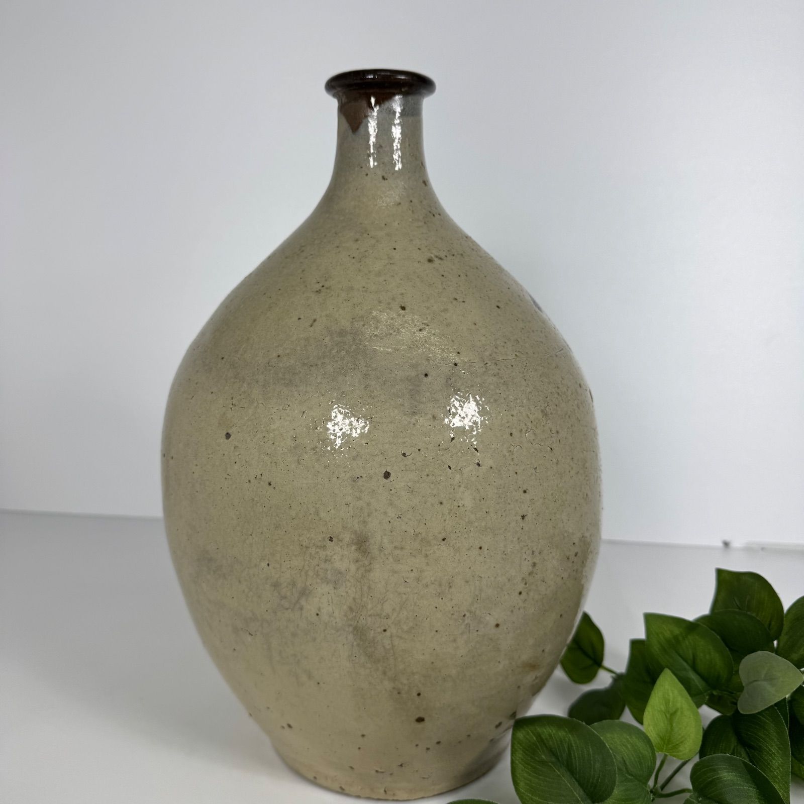 希少】古酒瓶 陶器製 橋詰銘 酒壺 アンティーク 高さ37cm 幅23cm 骨董