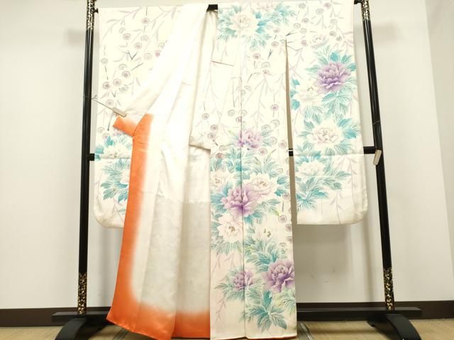 平和屋着物○豪華振袖 総絞り 流水草花文 正絹 逸品 CAAX5737gh