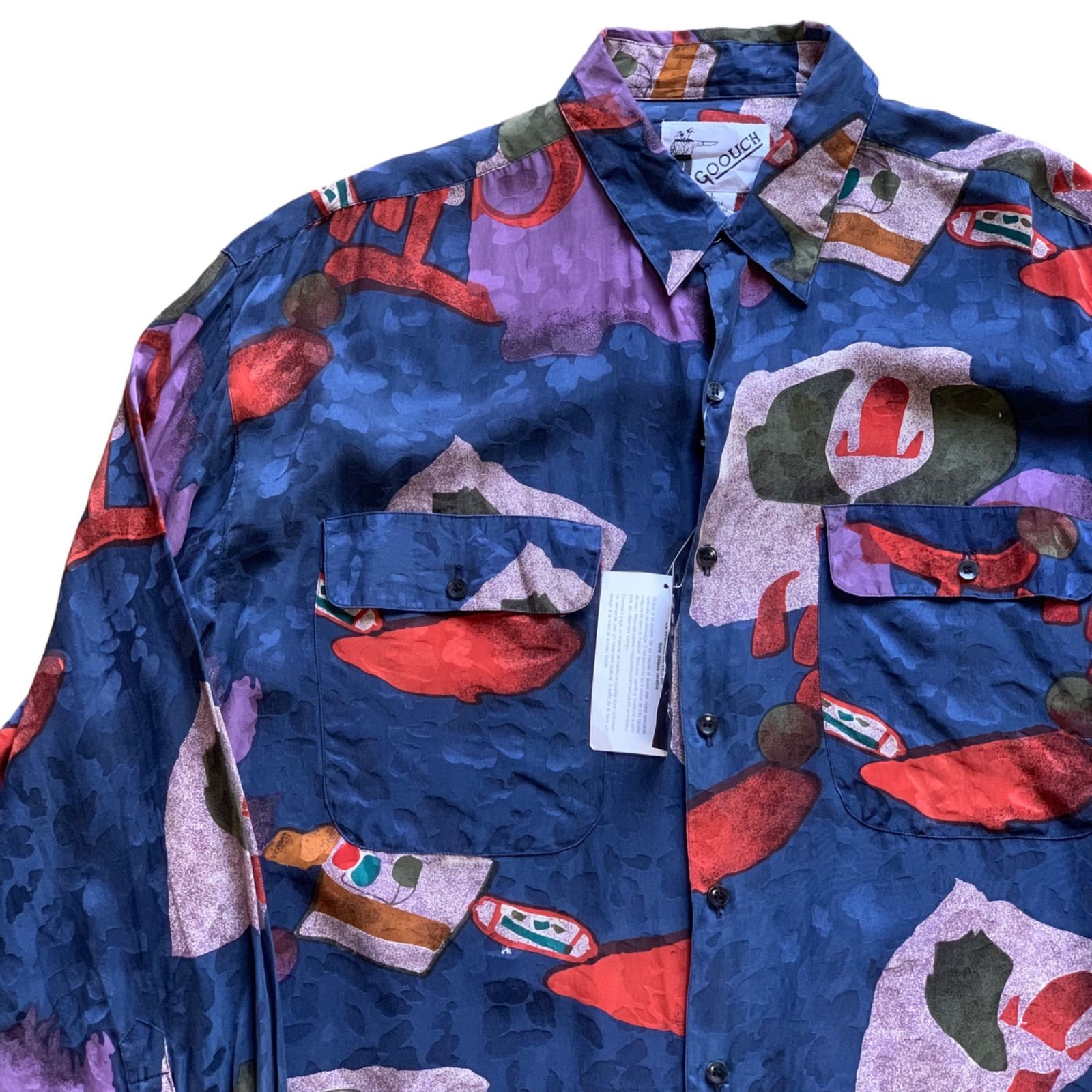 GOOUCH グーチ シルク リネン チェック柄シャツ　L　ゆったり かすれチェック柄ゆったりシャツ[品番：SHNW0011688]｜LADY LIKE