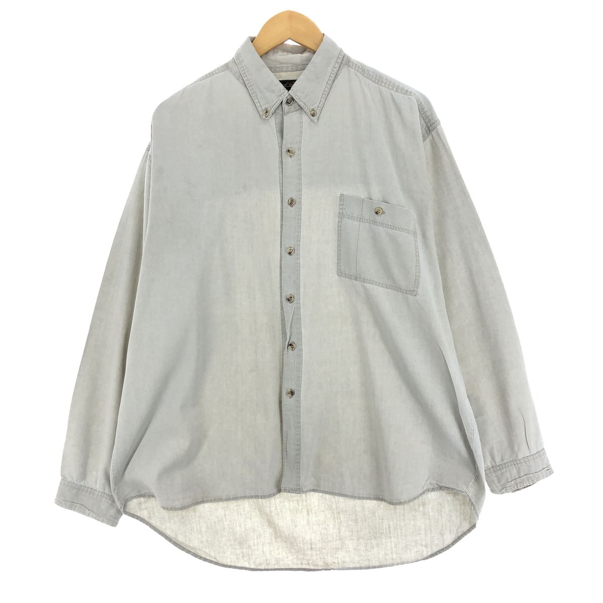 古着 70年代 エディーバウアー Eddie Bauer 黒タグ 長袖 ボタンダウンシャツ メンズL ヴィンテージ /eaa425272 【中古】/eaa425272