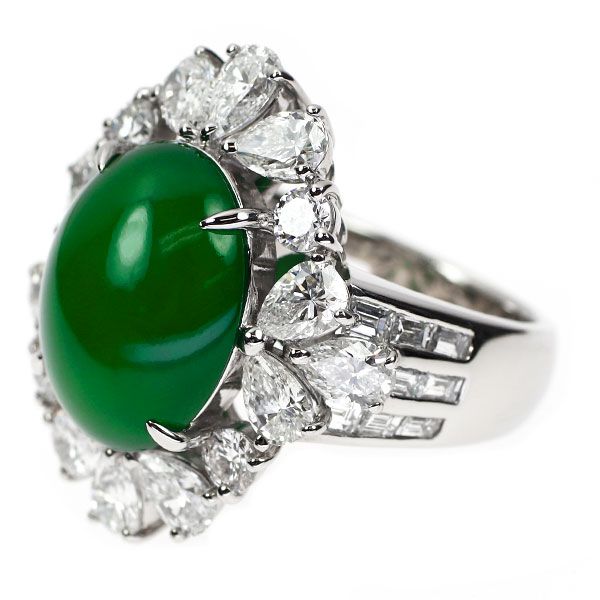 Pt900 翡翠 ダイヤモンド リング 7.57ct D3.64ct - メルカリ