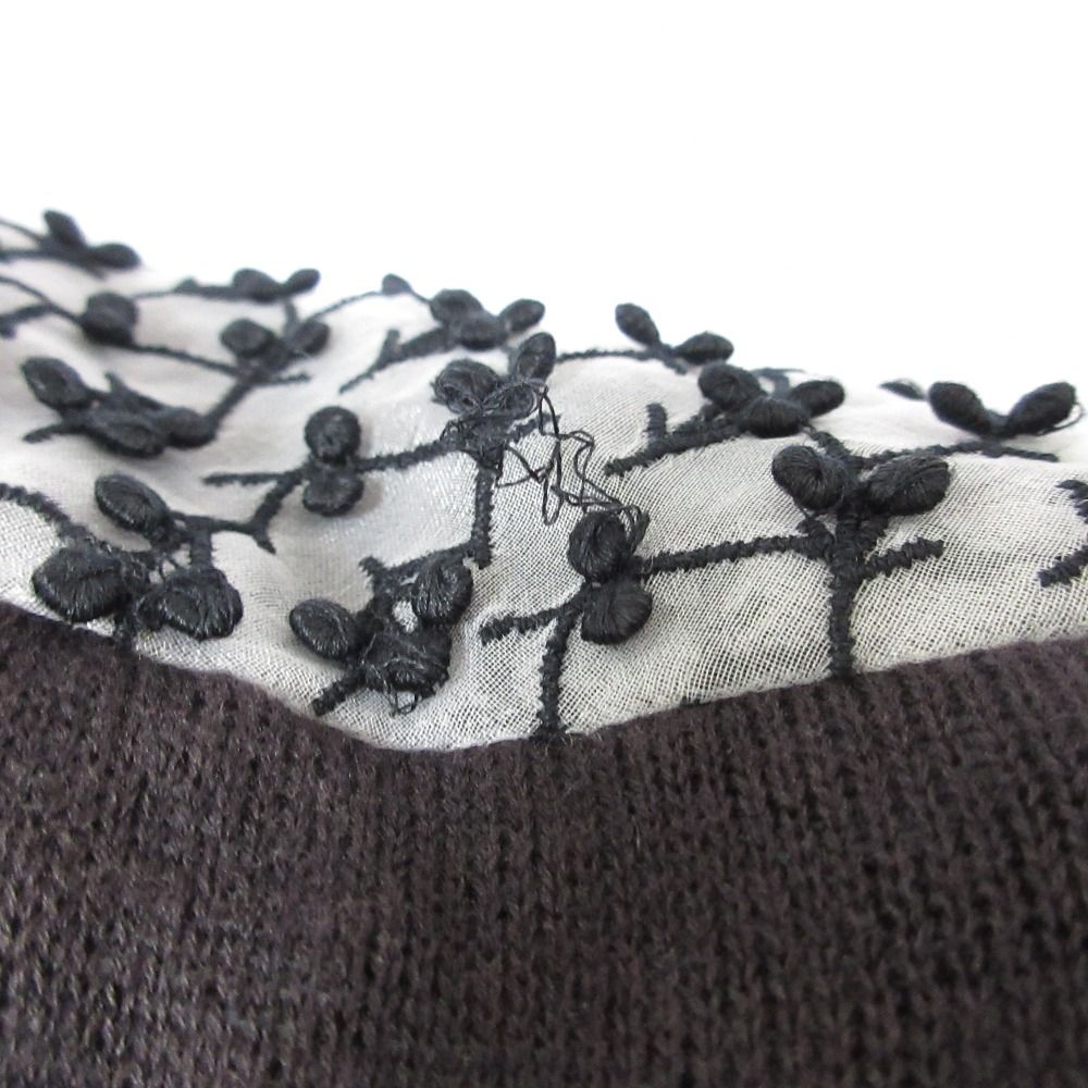 sacai - 良品 sacai サカイ 刺繍 カーディガンドッキング シアーブラウス チュニックシャツ ブラック系 レディース 古着 中古 USED 良品 sacai サカイ 刺繍 カーディガンドッキング シアーブラウス
