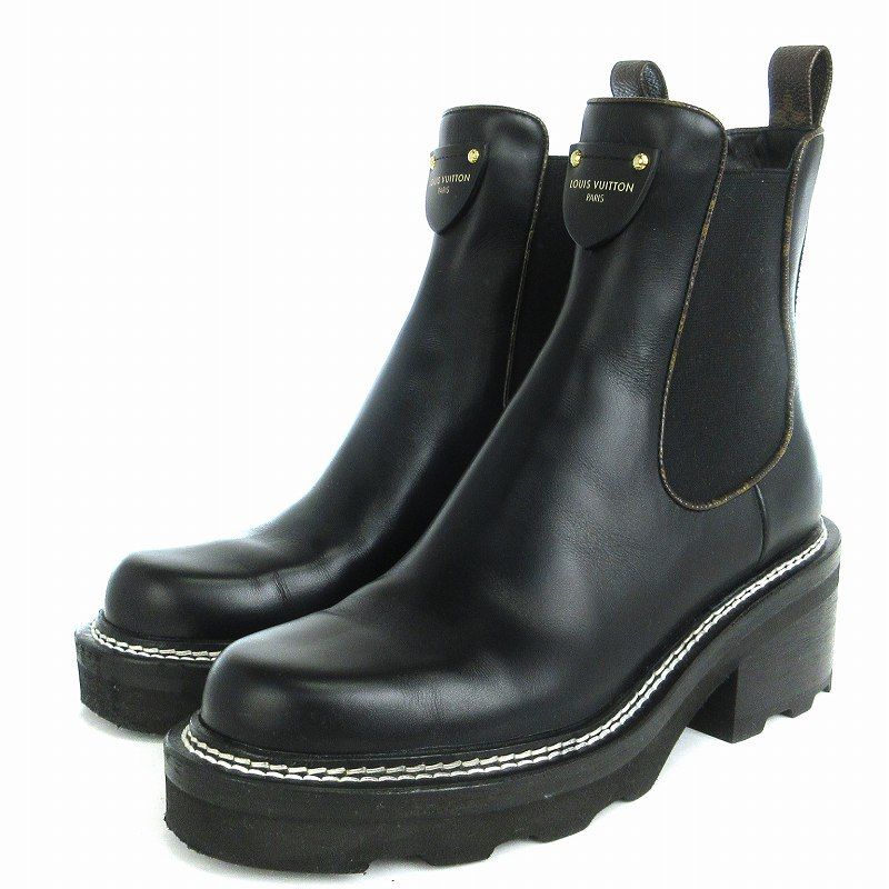 美品　ルイヴィトン　アンクルブーツ　ボブールライン　サイドゴア　約23.5　黒 楽天市場】【未使用品】 ルイヴィトン ブーツ LVボブール ライン