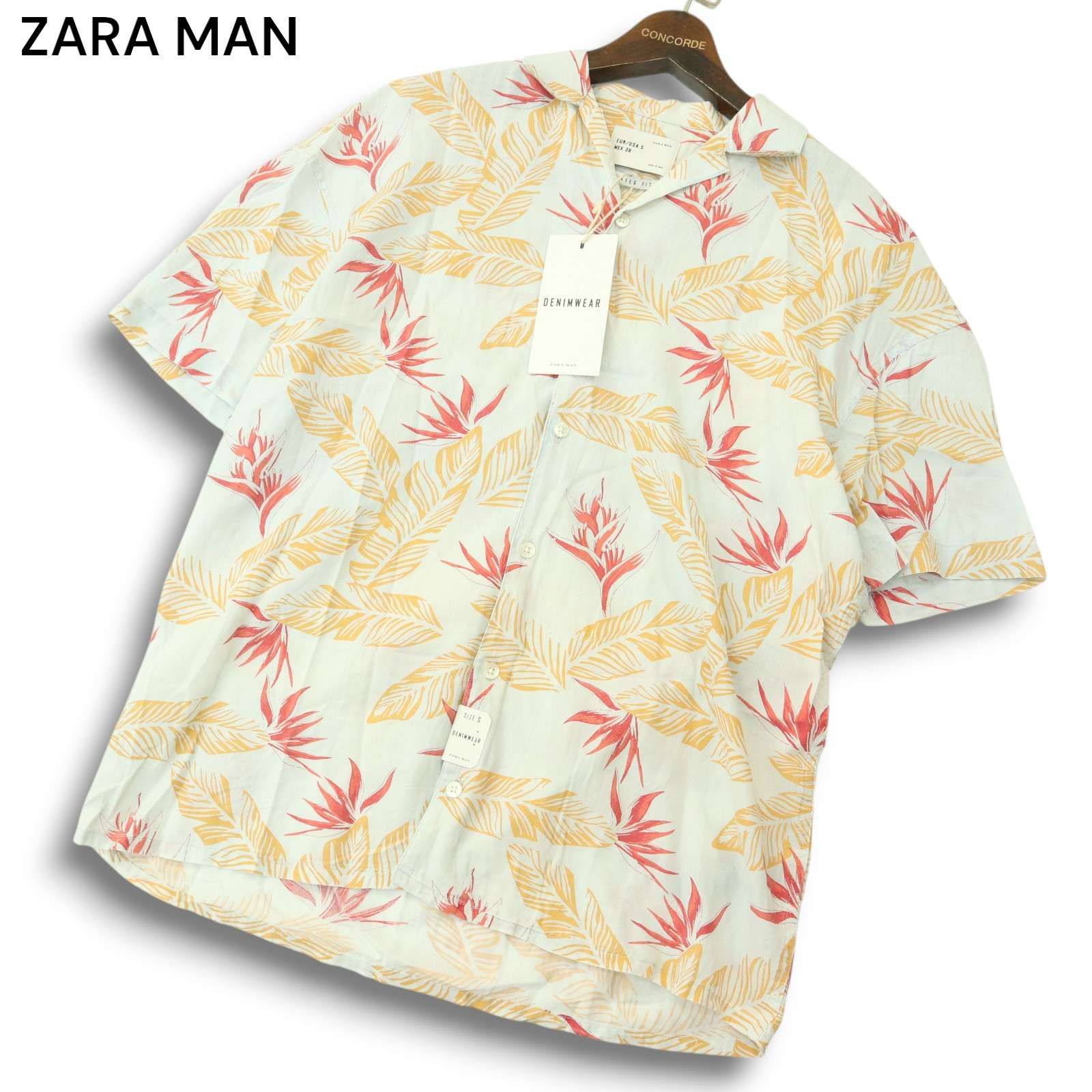 極美品 ZARA MAN ザラ ブルゾン 総柄 ジップアップ フルーツ リーフ 新品 未使用】 ZARA MAN ザラ マン DENIMWEAR 春夏 リーフ総柄