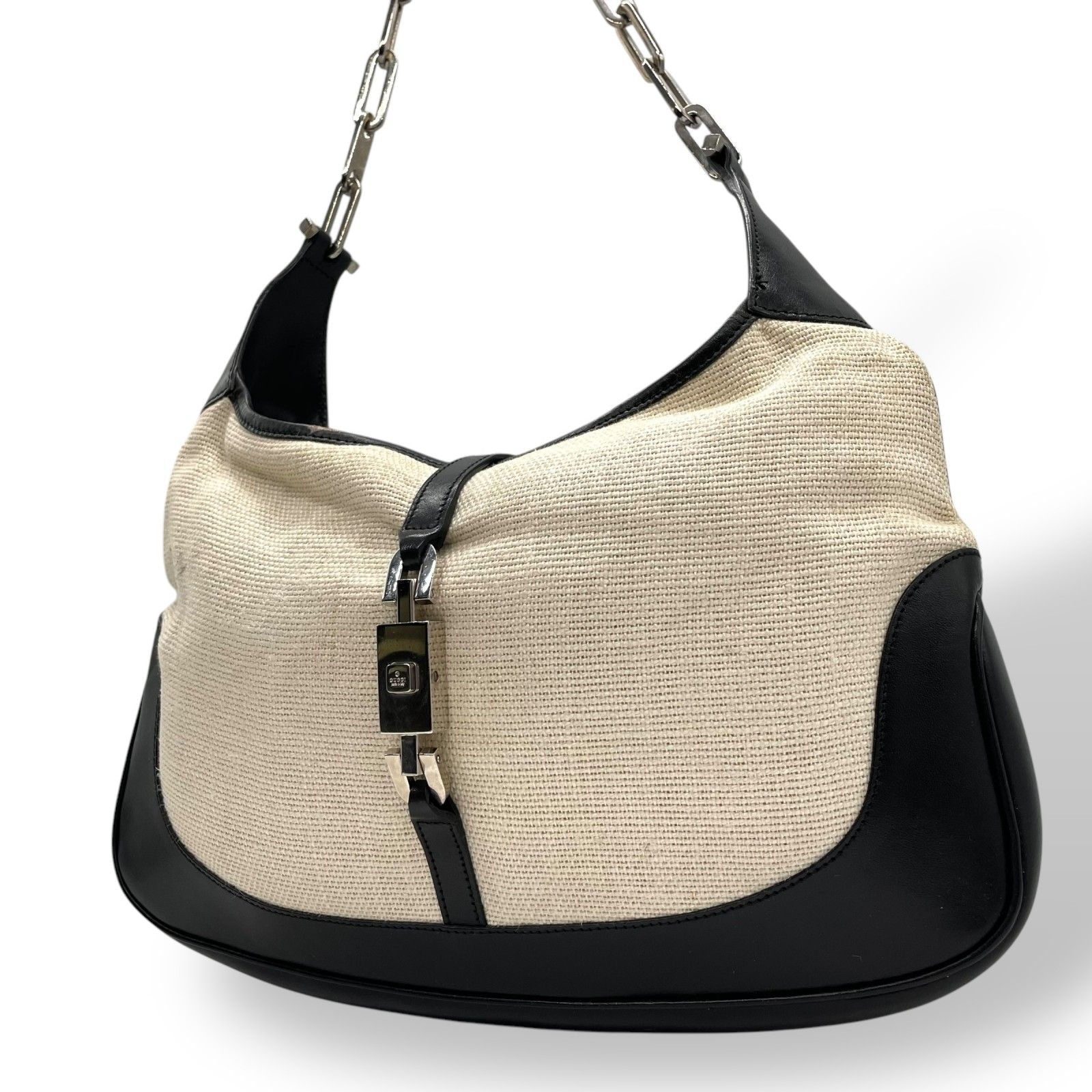 GUCCI グッチ キャンバス アイボリー 白 ブラック 黒 ワン