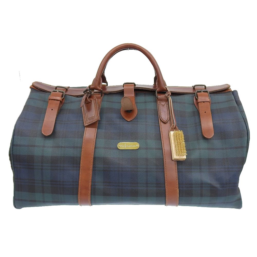 専用　ラルフローレン　ボストンバッグ　ヴィンテージ　PVC ブラックウォッチ ポロラルフローレン ミニボストンバッグ ブラックウォッチ