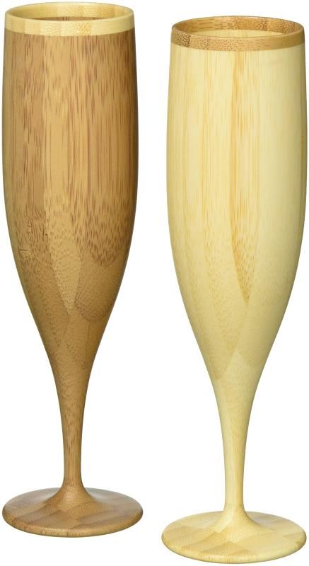 RIVERET リヴェレット ベッセル カクテルグラス フルート 110ml ペア セット 竹製 食洗機対応 ホワイト|ブラウン RV-107WB