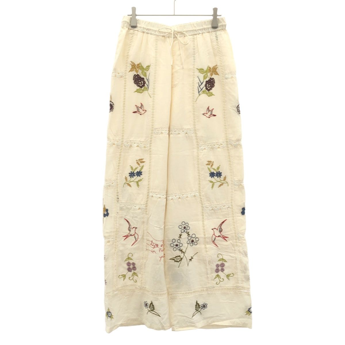 TODAYFUL トゥデイフル 25SS Embroidery Patchwork Trousers エンブロイダリーパッチワークパンツ 12410703 アイボリー 38