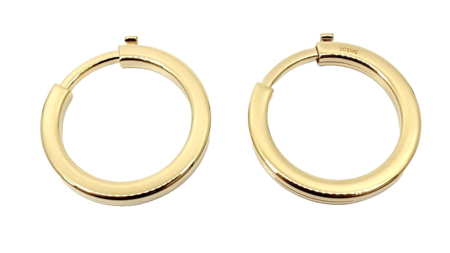 ☆超美品☆LOEWE ストラップリング チャーム ゴールドカラー 2個セット ロエベ ストラップ メタリックリング ゴールド 2個セット