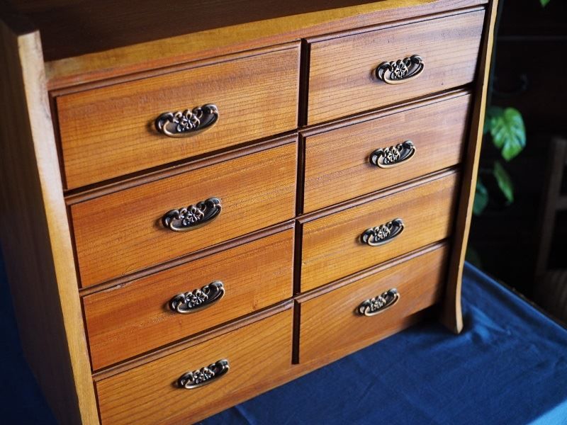 天然木造り小型８杯ドロワー