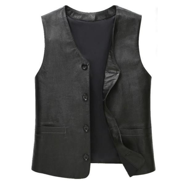 メンズレザーベスト本革ベスト高級レザー牛革チョッキジレベスト通勤バイク用ベストフォーマルカジュアル