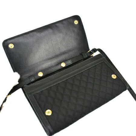 PRADA 二つ折り財布 黒 レザー 保存袋付き PRADA 二つ折り財布 黒