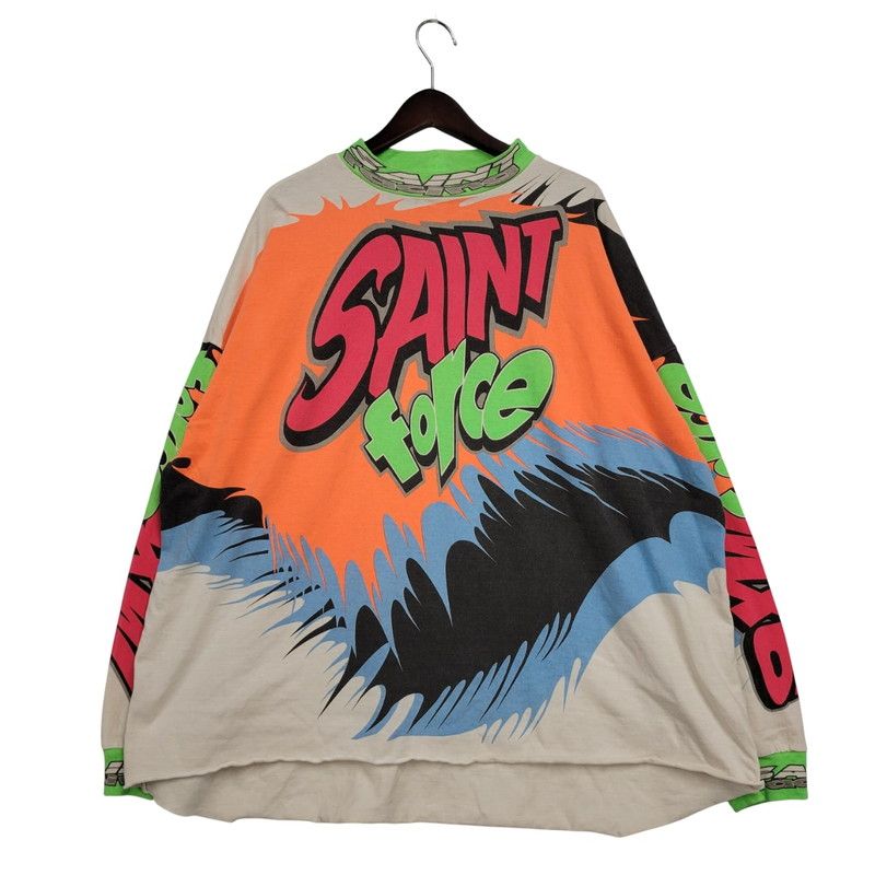 SAINT MICHAEL セントマイケル LS TEE SAINT RACING SM-YS8-0000-018 ロングスリーブ Tシャツ 長袖 トップス サイズ OS マルチ メンズ 142-250426-as-02-izu