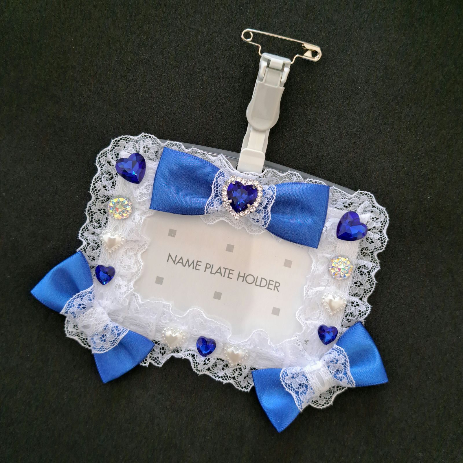 名札ケース 推し活名札 青 ブルー ネームホルダー カード入れ