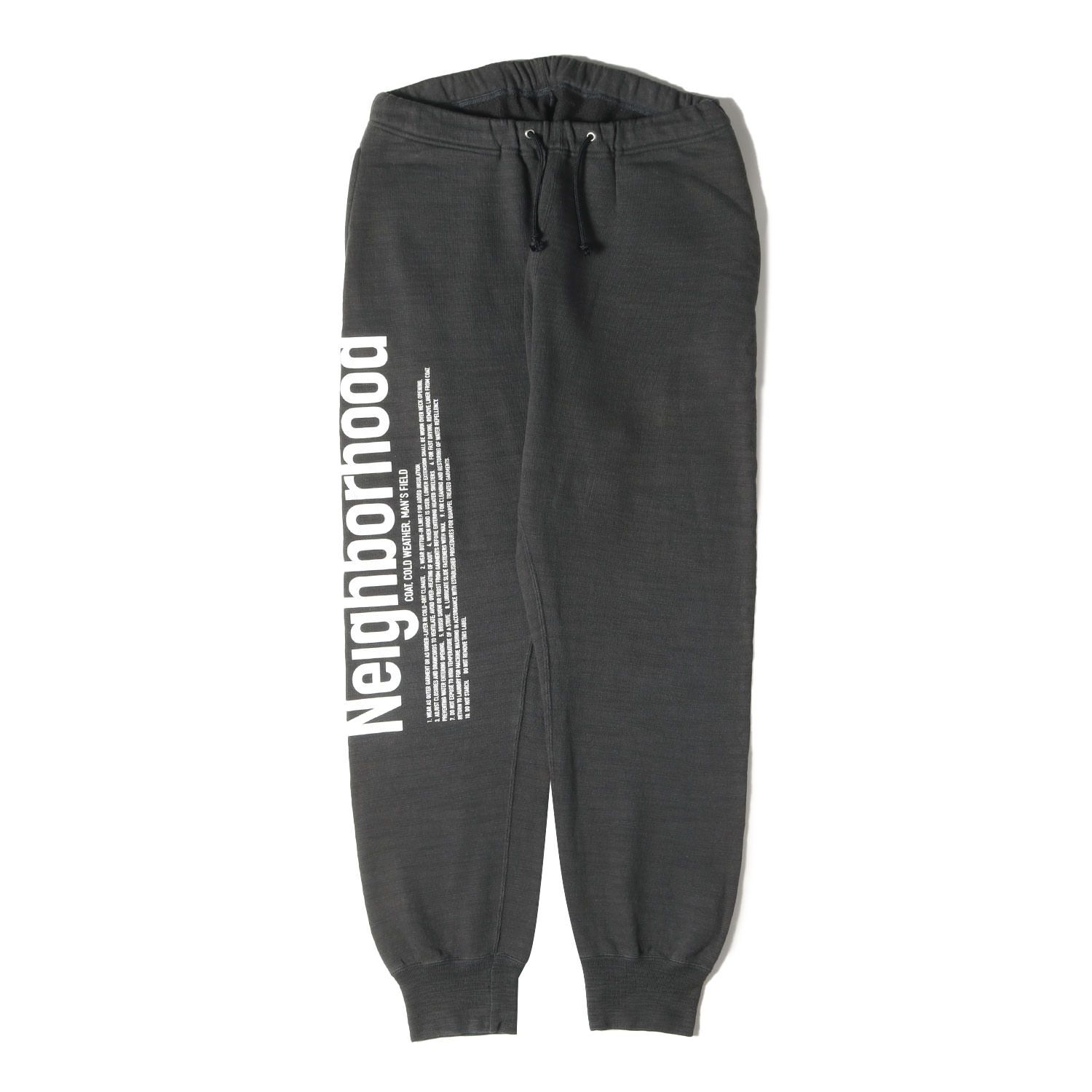 NEIGHBORHOOD ネイバーフッド パンツ サイズ:L ブランドロゴ スラブコットン スウェットパンツ SLUB / C-PT ブラック 黒 ボトムス ズボン【メンズ】