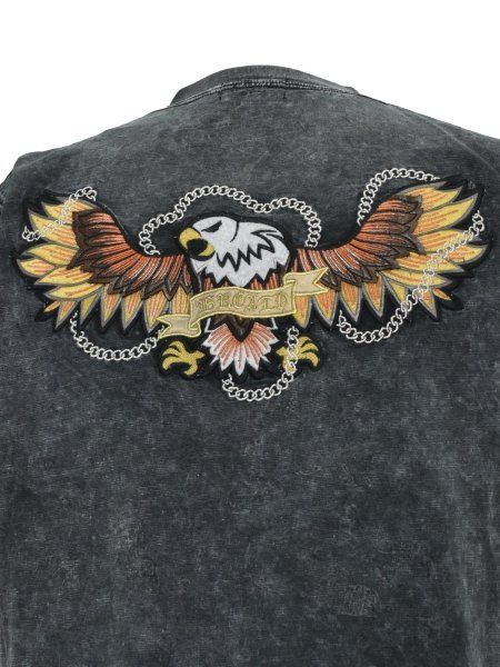 BREATH CHAIN EAGLE PATCH V NECK TEE / BLK    要在庫確認 BREATH CHAIN EAGLE PATCH V NECK TEE / BLK 要在庫確認