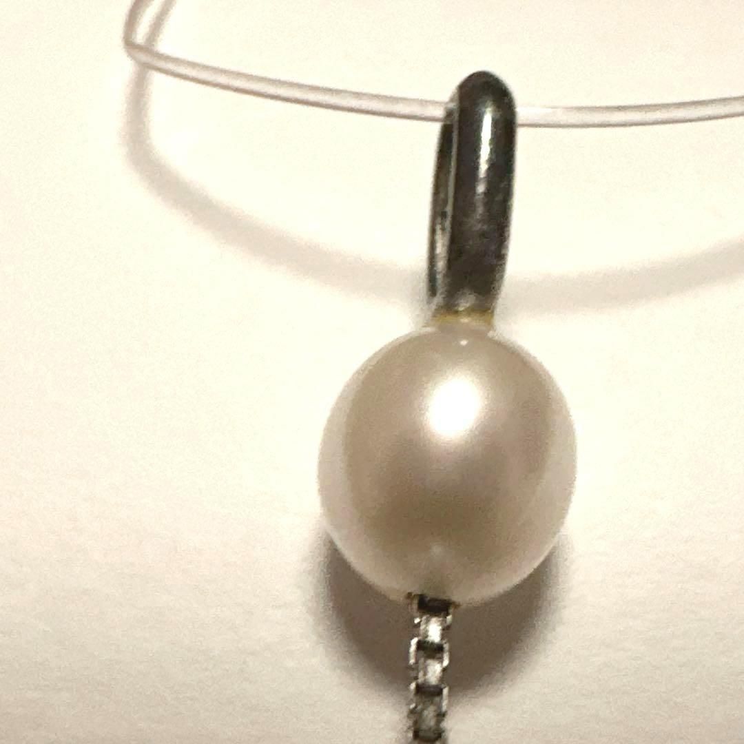 タサキ TASAKI 田崎 ペントップ チャーム SV 淡水パール3P ホワイト